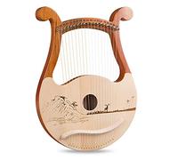 19 String Lyre Harp, Solid Wood Mahogany Body, Unique Patterns, Carved Phonetic Symbols, With Tuning Wrench, For Music Enthusiast Adult, Kids, Beginners (Size : B)