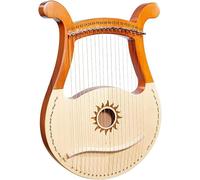 19 String Lyre Harp With Unique Patterns, Solid Wood Mahogany Harp, With Carry Bag Tuning Wrench String, Gift For Beginner Music Lovers Kids Adult