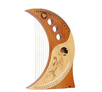 19 String Lyre Harp, Wooden Lyre Harp, Mahogany Wood Stringhumanized Design of the Moon Harps with Tuning Key/Instruction Manual for Beginners/Kids for Music Lovers, Children and Adults