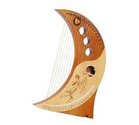 19 String Lyre Solid Wooden Lyre Harp Portable Musical Instrument With Tuning Wrench Lyre Harp for Beginners