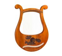 19 String May Lyre Harp Set with Tuning Wrench, Solid Wood Musical Instrument for Beginners, Portable Zither with Spare Strings and Cleaning Cloth