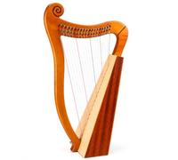 19-String Solid Mahogany Lyre Harp, Celtic Irish Lever Harp With 3-Hole Resonance Design, Tuning Wrench And Storage Bag