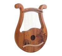 19-String Wooden Lyre Harp - Portable Mahogany String Instrument with Tuning Wrench and Extra Strings, Rounded Edges Design for Beginners and Music Lovers