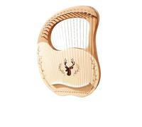 19-String Wooden Lyre Harp Resonance Box String Instrument With Tuning Wrench for Adult/Beginners(Natural)