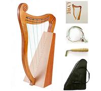 19 Strings Lyre Harp, Mahogany Celtic Irish Harp for Beginners, Strings Musical Instrument with Durable Gig Bag, Tuning Wrench and Spare strings