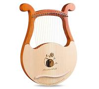 19 Strings Lyre Harp Portable, Mahogany/Spruce Stringed Instruments with Tuning Wrench, Spare String, Carry Bag,Easy to Tune Lightweight Lyre Harp Instruments for Beginners, Aduts, Kids, Children and/