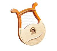 19 Strings Lyre Harp Single Board Solid Wood Harp Beginner Practice Musical Instrument With Wrench Spare String(A)