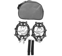 19 Teeth Stainless Steel Ice Crampons, Anti - Slip Shoe Spikes for Snow and Ice, Durable Cleats with Elastic Harness and Fastener Tape for Hiking Boots and Outdoor (M 19 teeth)