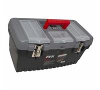 HILKA 19" TOOL BOX WITH HANDLE TRAY DIY STORAGE PLASTIC TOOLBOX ORGANISER BOX