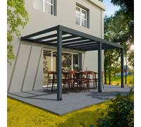 19 x 11 Stockholm Aluminium Patio Cover Grey Clear