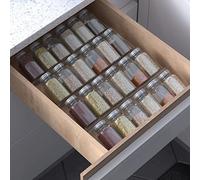 19 x 13 Inches Spice Drawer Organizer, 4 Tier Clear Acrylic Expandable In-Drawer Seasoning Jars Rack, Kitchen Drawer Spice Insert Tray for Cabinet/Countertop