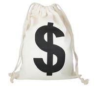 19 x 30 cm Money Bag with Dollar Sign, White Bank Robber Money Bag, Dollar Sign Fabric Bag, Money Bag, Coin Bag, Versatile Coin Bag, Ideal as a Thief Costume Accessory for Carnival, Halloween and