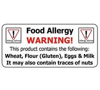 19 X 45mm Allergy A Food Allergy/Allergen Advice Warning Stickers - Professionally Printed