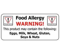 19 X 45mm Allergy B Food Allergy/Allergen Advice Warning Stickers - Professionally Printed