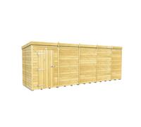 19 x 5 Feet Pent Shed - Single Door W/O Window - L147 x W560 x H201 cm Buttercup Farm Brown One Size