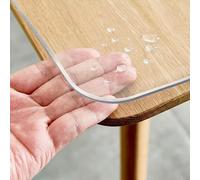 19 x 61 Inch Clear Table Cover Protector, 2mm Thick Clear PVC Desk Mat Protector, Waterproof/Easy Cleaning Desk Pad Tablecloth for Office, Dresser, Dining Room, Night Stand