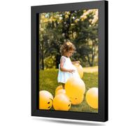 19"x26" Picture Frame, 48x66cm Handmade Black Modern Rectangular MDF Wood With Acrylic Glass Pane, Back Board and Metal Hooks, 26"x19" Poster Frame