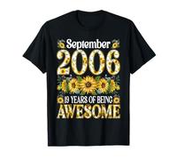 19 Year Old Floral September 2006 19th Birthday Gifts Women T-Shirt