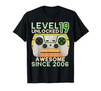 19 Year Old Level 19th Unlocked Birthday Gamer Since 2006 T-Shirt