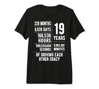 19 Years Married Funny 19th Wedding Anniversary Premium T-Shirt