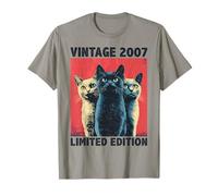 19 Years Old Gift Vintage 2007 Cat Lover 19th Birthday Funny T-Shirt