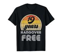 19 Years Sober Congratulations Recovery Clean Sobriety Date Value Graphic T-Shirt, Men, Black, S
