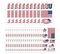 190 pcs (30 sheets) American Flag Tattoos, VEINARDYL Waterproof Sweat USA Temporary Tattoo, Sports National Flag Removable Face Tattoo Stickers for Men Women
