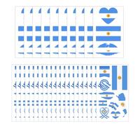 190 pcs (30 sheets) Argentina Flag Tattoos, VEINARDYL Waterproof Sweat Argentina Temporary Tattoo, Sports National Flag Removable Face Tattoo Stickers for Men Women