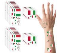 190 pcs (30 sheets) Italian Flag Tattoos, VEINARDYL Waterproof Sweat Italy Temporary Tattoo, Sports National Flag Removable Face Tattoo Stickers for Men Women