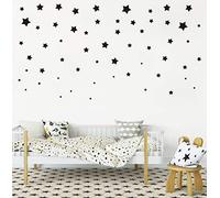 190 Picees Star Wall Decals, Matte Vinyl Wall Decals, Nursery Wall Decals, Easy to use, Removable Wall Decals for Kids Baby Girls Boys Bedroom, Home Decor Wall Stickers(Y17) (Black)