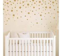 190 Picees Star Wall Decals, Matte Vinyl Wall Decals, Nursery Wall Decals, Easy to use, Removable Wall Decals for Kids Baby Girls Boys Bedroom, Home Decor Wall Stickers(Y17) (Matte Gold)