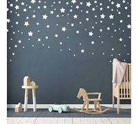 190 Picees Star Wall Decals, Matte Vinyl Wall Decals, Nursery Wall Decals, Easy to use, Removable Wall Decals for Kids Baby Girls Boys Bedroom, Home Decor Wall Stickers(Y17) (White)