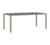 Garden Table with Wooden Top Coffee Table Outdoor End Table Poly Rattan vidaXL