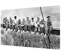1900S CONSTRUCTIONS WORKERS TAKE A BREAK PRINT ON FRAMED CANVAS WALL ART 12x 8inch -18mm depth