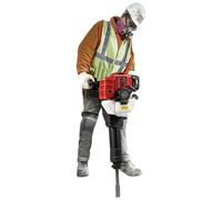 1900W 52cc Petrol Demolition Jack Hammer 55J Impact 1500bpm 70dB Low Noise 0.34gal Tank Industrial Breaker with Alloy Chisels for Concrete Rock Breaking Foundation Removal