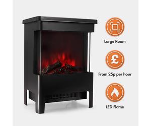 1900W Glass Front Stove Heater
