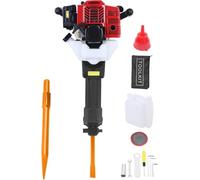 1900W Petrol Demolition Jack Hammer 52CC 2 Stroke Gas Concrete Breaker | Demolition Hammer Breaker with Point and Flat Chisel 1500BPM 20-55J Impact Energy Jack Hammer for Rock Drilling Construction