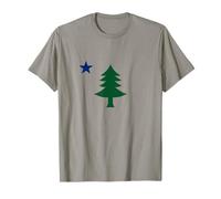 1901 Old First Flag of Maine Pine Tree and Star T-Shirt