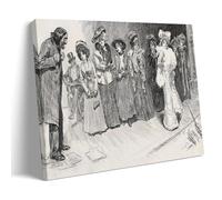 1902 Studies in Expression. The Author And The Soubrette Poster - Charles Dana Gibson Victorian Era Wall Art with Women And Man Characters Artworks Picture Print Wall Art Painting Canvas Gift Decor Ho