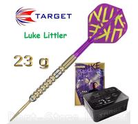 Target Darts Luke Littler Gen 1 Prodigy Steel Tip Swiss Point Darts, 90% Tungsten Darts, 23G | Generation 1 Gold Steel Tip, G1 Player Edition Swiss Points Dart Sets, K-Flex Flights and Shafts
