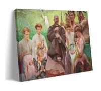 1908 Saint Francis by Jacek Malczewski - Symbolism Poster Featuring Central Figure And Surrounding Characters Wall Decor Painting On Canvas Wall Art Scroll Picture Print Living Room Walls Decor Homes