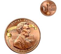 1909-2025 Final Cent Memorial Coins American Flag & Eagle Motif Adorned Commemorative Coins Gift for History Enthusiasts Collectible Gift for Veterans, Pastors & Believers (66)