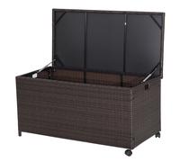 190L Deck Storage Box Patio Rattan Storage Container-Mix Brown