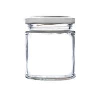 190ml Deluxe Glass Food Jam Jars with Airtight Lids suitable for Marmalade, Honey and Home Preserving (White Lid, Pack of 100)