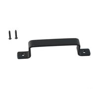190mm Black Barn Door Handle Frosted Iron Sliding Door Pull Rustic Exposed Grip for Shed Garage Closet Cabinet Heavy Duty Hardware