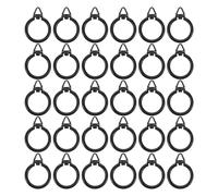 190pcs Drapery Eyelet Hooks Rod Rings Eyelets Rings for Curtain Rod Drapery Curtain Hooks Eyelet s Roman Black