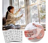 190Pcs Glitter Snowflake Window Stickers Silver, Reusable Self Clings Christmas Window Stickers, Xmas Display Decoration by Taspire