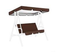 190T Oxford Cloth Garden Swing Canopy and Seat Cover Set Weather Resistant Design (coffee)