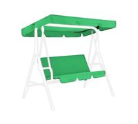 190T Polyester Swing Canopy and Seat Cover Set, Waterproof and UV Resistant Replacement for 3-Seater Garden Swing, Fits 190 x 132 x 15 cm Canopy and 150 x 50 x 10 cm Seat(green)