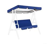 190T Waterproof Garden Swing Canopy Set for 3-Seater with Seat Cover, UV Resistant Polyester Taffeta, 190 x 132 x 15 cm & 150 x 50 x 10 cm(dark blue)